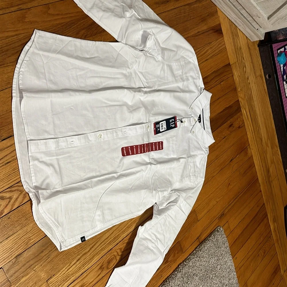 Mens GAP white long sleeve button up shirt XL NWT! - Picture 7 of 13